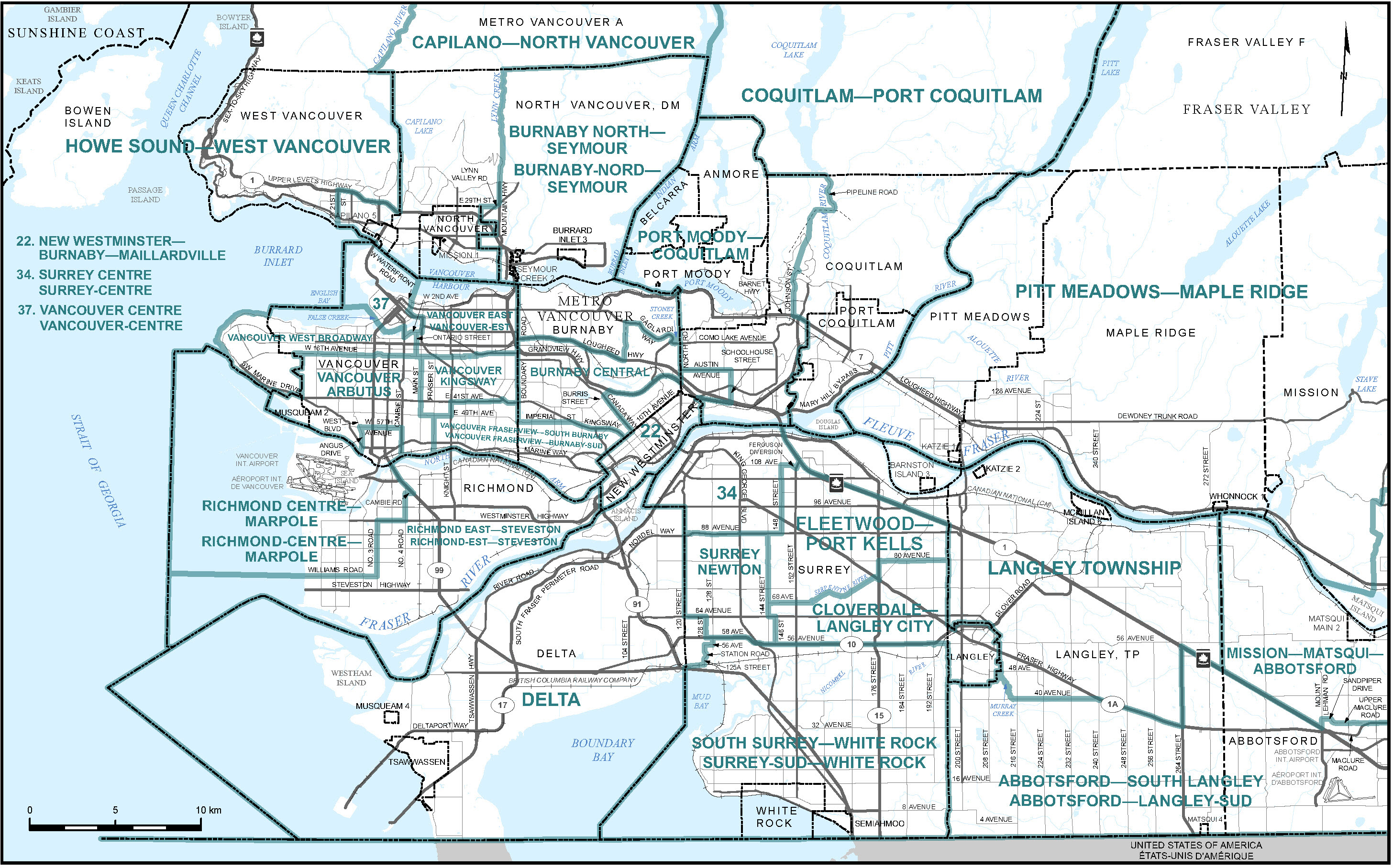 Carte de la ville de Vancouver et ses environs (carte&nbsp;11)